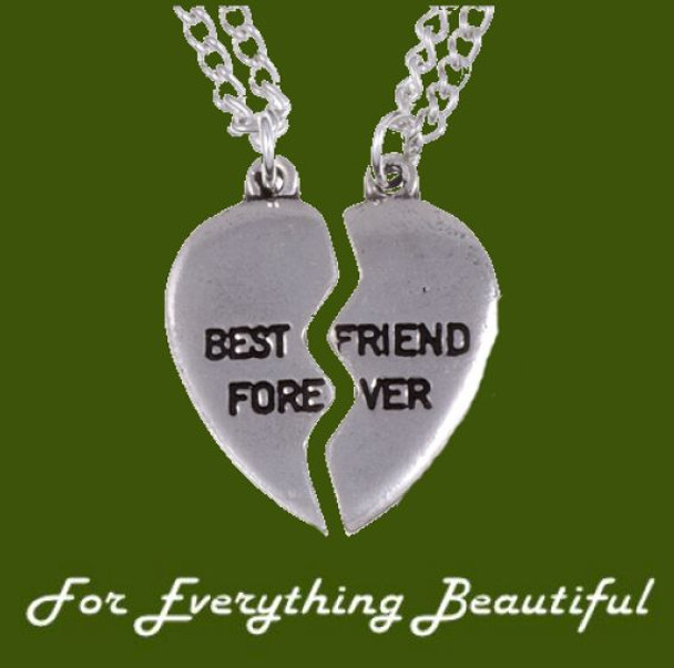 Best Friend Broken Heart Two Halves Stylish Pewter Pendants Best Friend Broken Heart Two Halves Stylish Pewter Pendants
