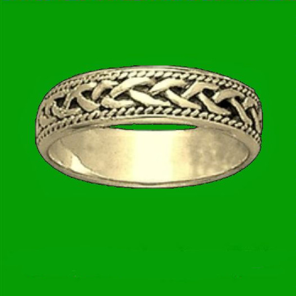 Celtic Interlinked Braided 10K Yellow Gold Ladies Ring Wedding Band