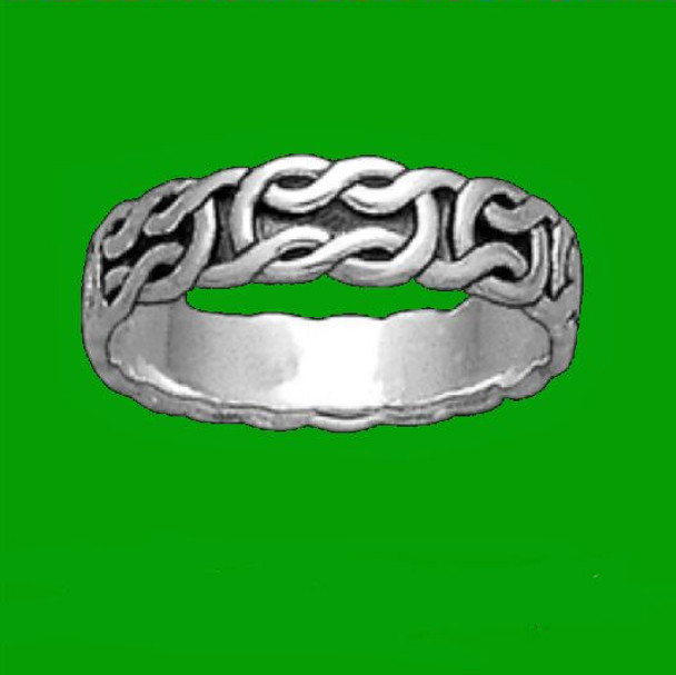 Celtic Interlinked Knotwork 10K White Gold Ladies Ring Wedding Band