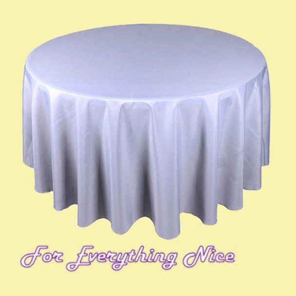 Silver Polyester Round Tablecloth Decorations 90 inches x 25