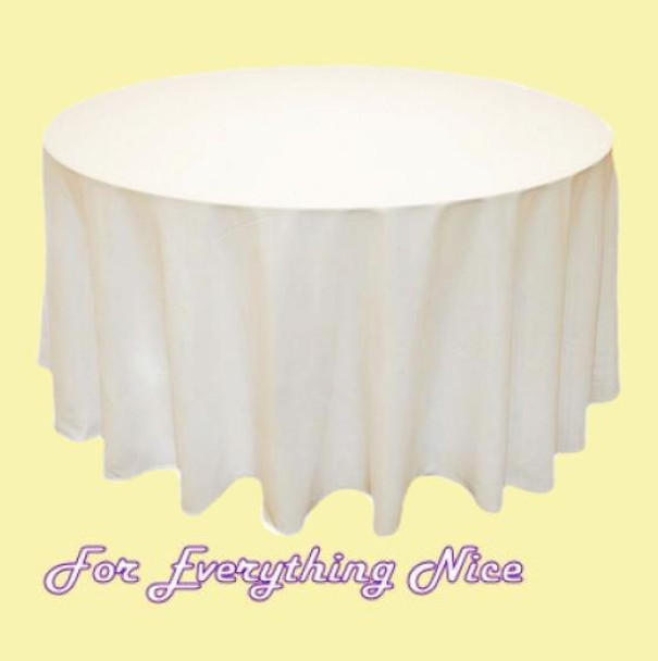 Ivory Polyester Round Tablecloth Decorations 70 inches x 5 For Hire