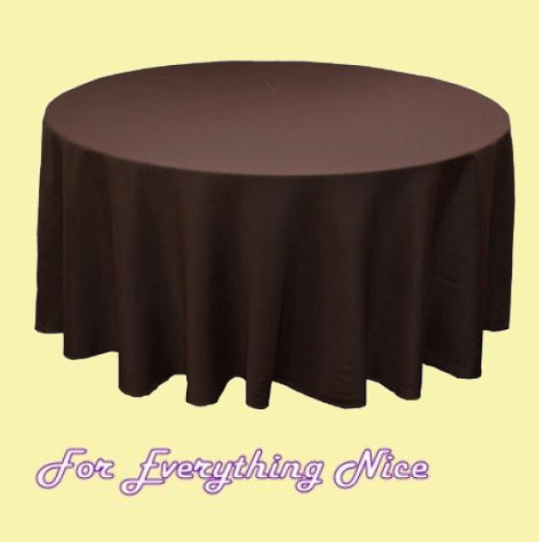 Chocolate Brown Polyester Round Tablecloth Decorations 70 inches x 25 For Hire
