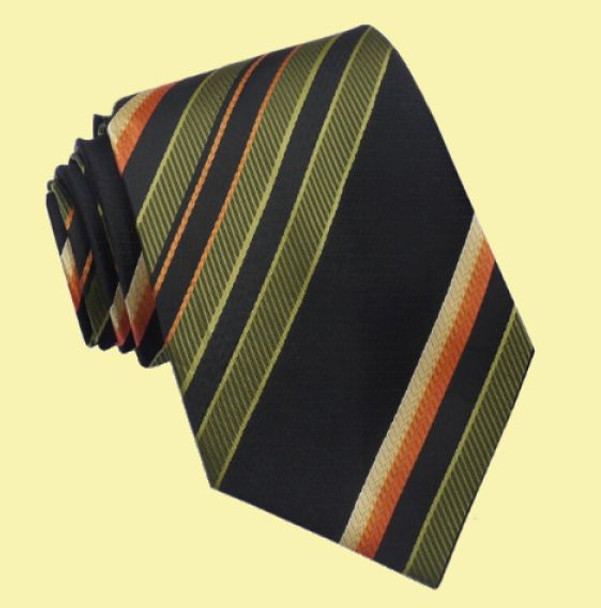 Green Orange Yellow Black Stripes Formal Wedding Straight Mens Neck Tie Green Orange Yellow Black Stripes Formal Wedding Straight Mens Neck Tie