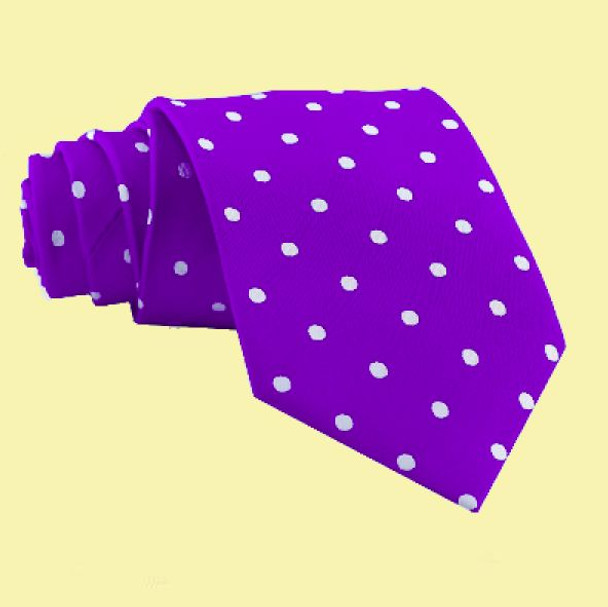 Cadbury Purple White Polka Dots Formal Wedding Straight Mens Neck Tie