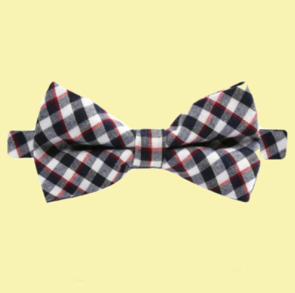 Black White Red Check Boys Ages 1-7 Wedding Boys Neck Bow Tie Black White Red Check Boys Ages 1-7 Wedding Boys Neck Bow Tie