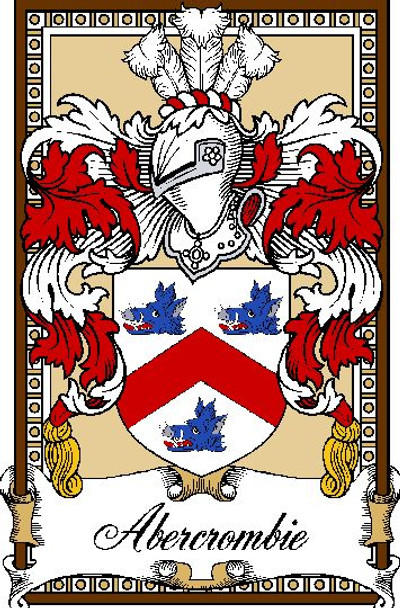 Abercrombie Bookplate Print Abercrombie Scottish Family Crest Print