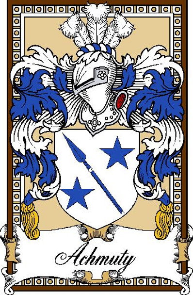 Achmuty Bookplate Print Achmuty Scottish Family Crest Print