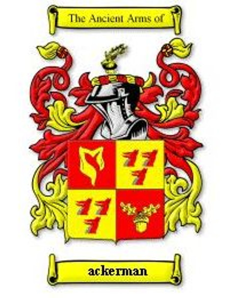 Ackerman Coat of Arms Surname Large Print Ackerman Family Crest