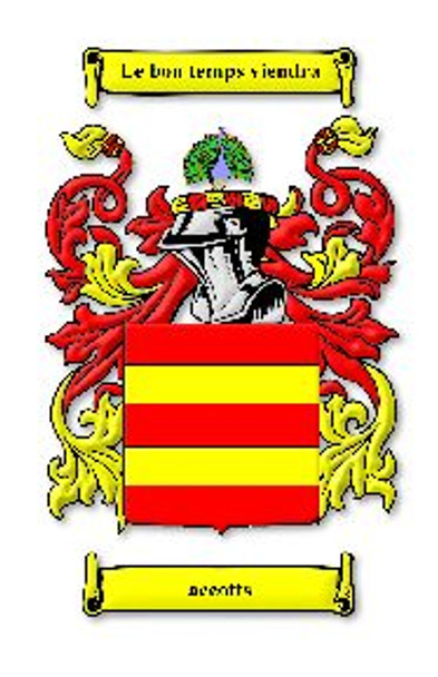Accotts Irish Coat of Arms Large Print Accotts Irish Family Crest