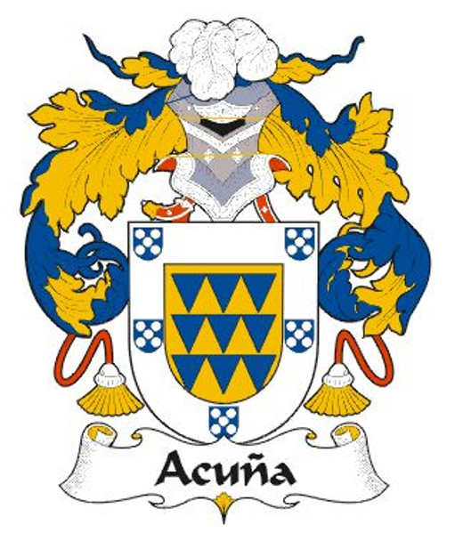 Acuna Spanish Coat of Arms Print Acuna Spanish Family Crest Print