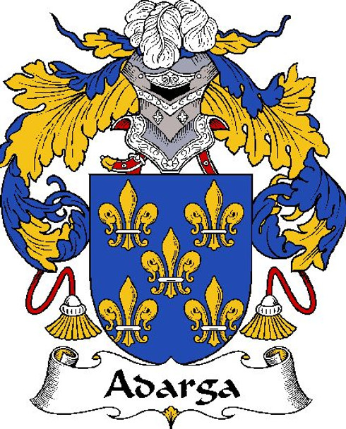 Adarga Spanish Coat of Arms Print Adarga Spanish Family Crest Print