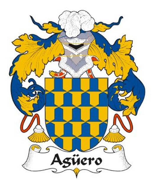 Aguero Spanish Coat of Arms Print Aguero Spanish Family Crest Print