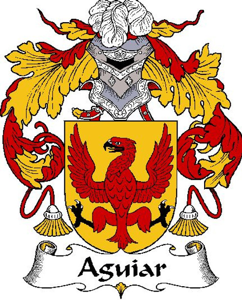 Aguiar Spanish Coat of Arms Print Aguiar Spanish Family Crest Print