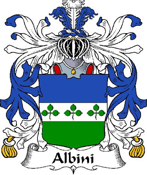 Albini Italian Coat of Arms Print Albini Italian Family Crest Print