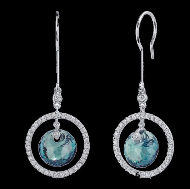 Alexandrite Spherical Teal Ball Zirconia Circle Sterling Silver Earrings Alexandrite Spherical Teal Ball Zirconia Circle Sterling Silver Earrings