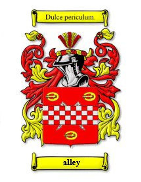 Alley Coat of Arms Surname Large Print Alley Family Crest