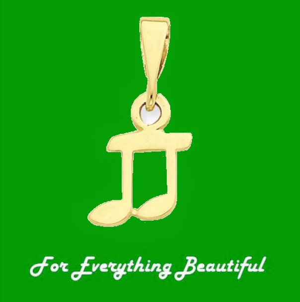 Whole Musical Note 14K Yellow Gold Pendant Charm