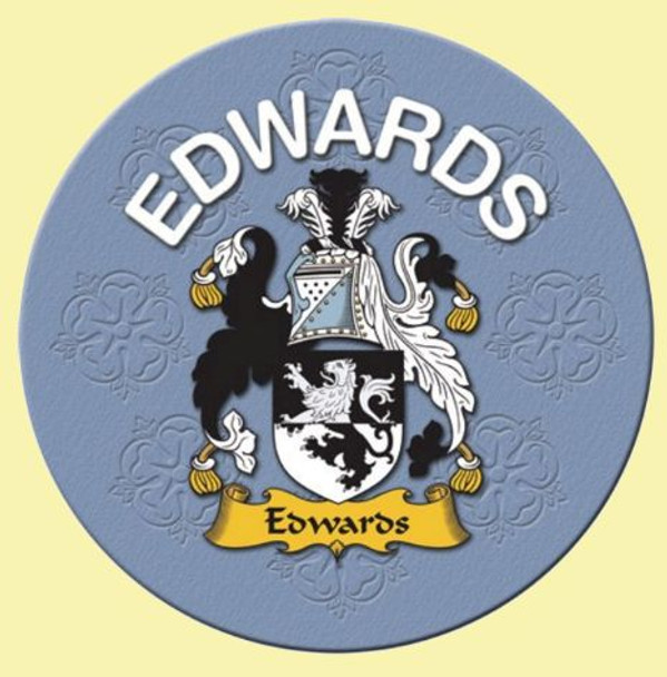 Edwards Coat of Arms Cork Round English Family Name Coasters Set of 2