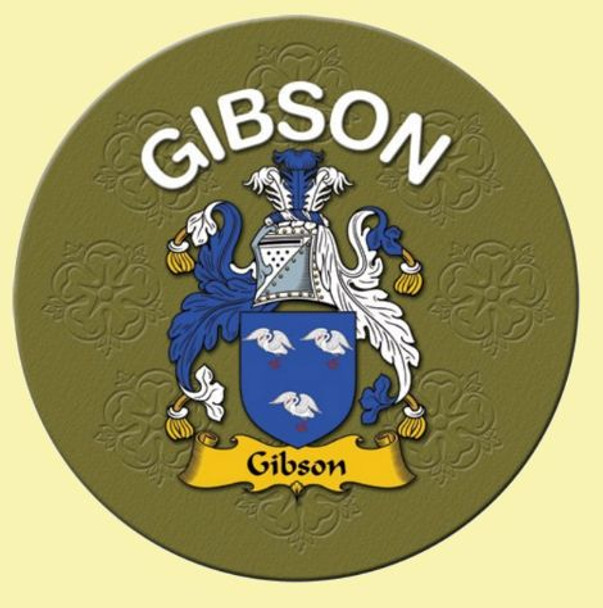 Gibson Coat of Arms Cork Round English Family Name Coasters Set of 2