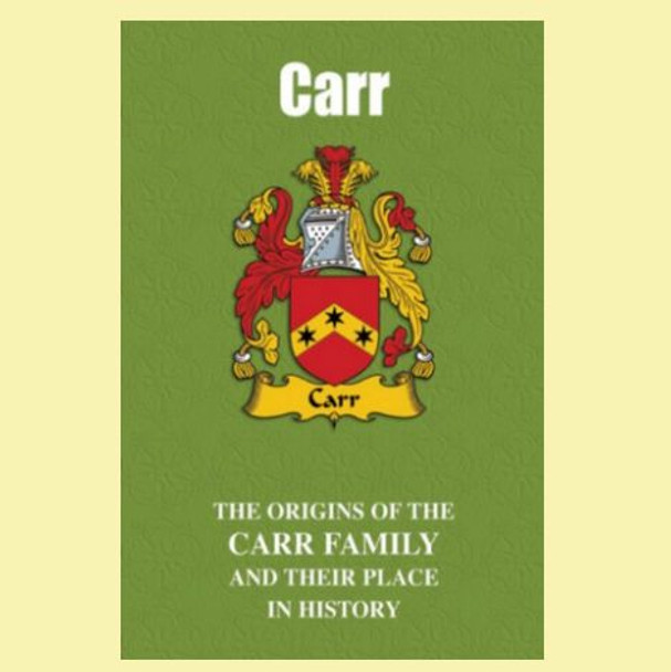Carr Coat Of Arms History English Family Name Origins Mini Book