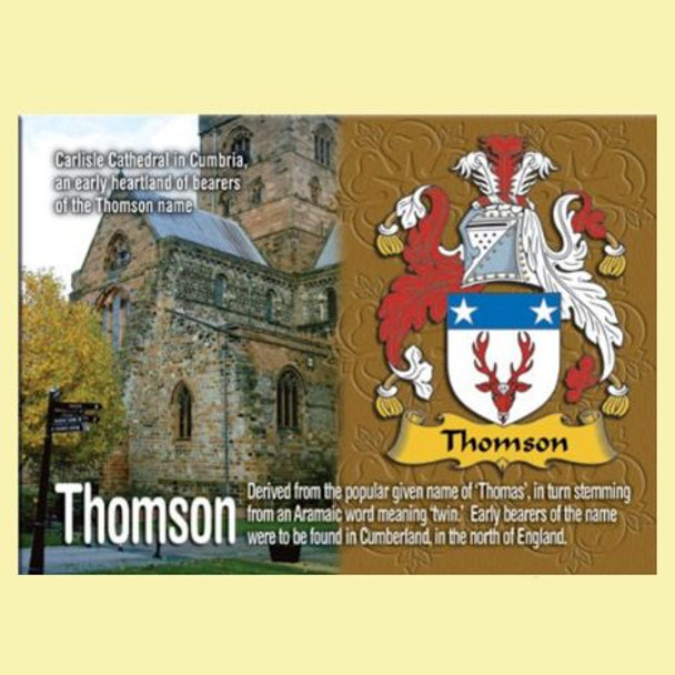 Thomson Coat of Arms English Family Name Fridge Magnets Set of 4