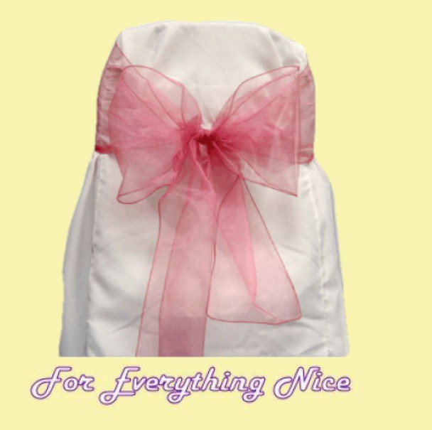 Colonial Rose Organza Wedding Chair Sash Ribbon Bow Decorations x 10 For Hire