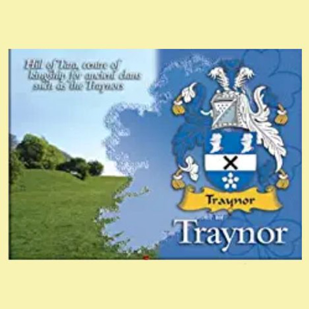 Traynor Coat of Arms Irish Family Name Fridge Magnets Set of 4