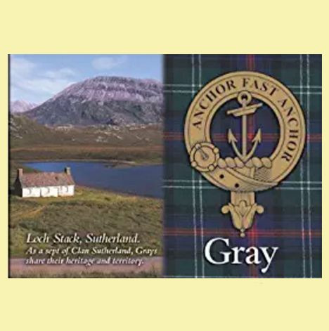 Gray Clan Badge Scottish Family Name Fridge Magnets Set of 4