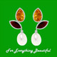 Gemstone and Pearl Earrings