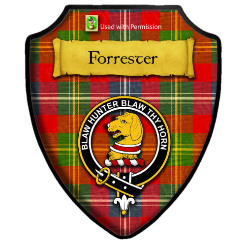 Fletcher Modern Tartan Crest Wall Hanging Banner - Wood Pole