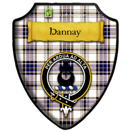 Hannay Modern Tartan Crest Black Garden Flag - Gold Thistle Style