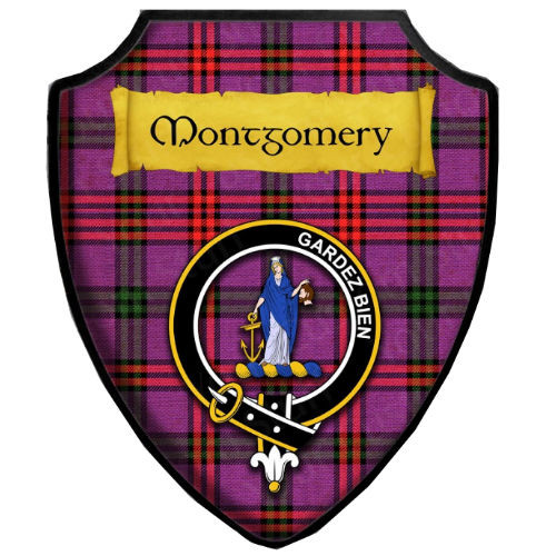 McArthur Modern Tartan Crest Wall Hanging Banner - Wood Pole main image 1