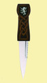 Rampant Lion Disc Detail Knotwork Handle Leather Sheath Sgian Dubh