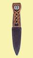 Scottish Thistle Disc Detail Knotwork Handle Leather Sheath Sgian Dubh