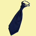 Navy Blue Mens Plain Satin Pre-tied Ruche Wedding Cravat Necktie 