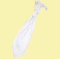 White Boys Plain Satin Pre-tied Ruche Wedding Cravat Necktie 