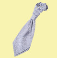 Silver Grey Boys Swirl Microfibre Pre-tied Ruche Wedding Cravat Necktie 