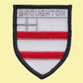 United Kingdom Broughton Shield Places Embroidered Cloth Patch Set x 3