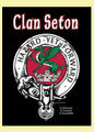 Seton Clan Badge Clan Crest Adult Ladies V-Neck Black Cotton T-Shirt