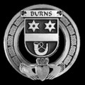 Burns Irish Coat Of Arms Claddagh Sterling Silver Family Crest Badge 