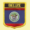 Belize Flag World Shield Embroidered Cloth Patch Set x 6
