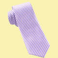 Dark Lavender White Thin Stripes Groomsmen Groom Wedding Narrow Mens Neck Tie