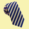 Midight Blue Gold Stripes Groomsmen Groom Wedding Narrow Mens Neck Tie