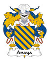 Anaya Spanish Coat of Arms Large Print Anaya Spanish Family Crest