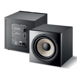 Focal Sub 1000 F Active Sealed Subwoofer, Black pair, rear and front views