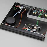 Parasound Halo JC 3 Jr. Phono Preamplifier, black top view with cover removed, internal