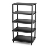 Solidsteel S3 Series Hi-Fi Rack, black 5 shelves