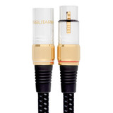Tributaries Series 8 MkII Balanced XLR Interconnects, XLR connectors close up Tributaries Series 8 MkII Balanced XLR Interconnects, XLR connectors close up