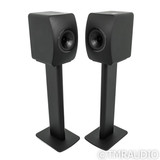 KEF LS50 Black Edition Bookshelf Speakers with Stands; Pair