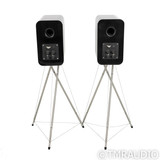 Q Acoustics Concept 300 Bookshelf Speakers w/ Stands; Silver Ebony Pair